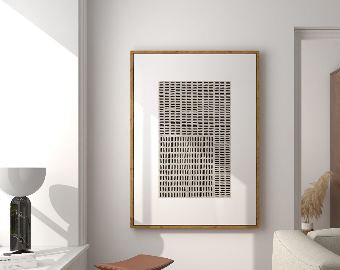 Beige Abstract Minimalist Wall Art, Japandi Poster