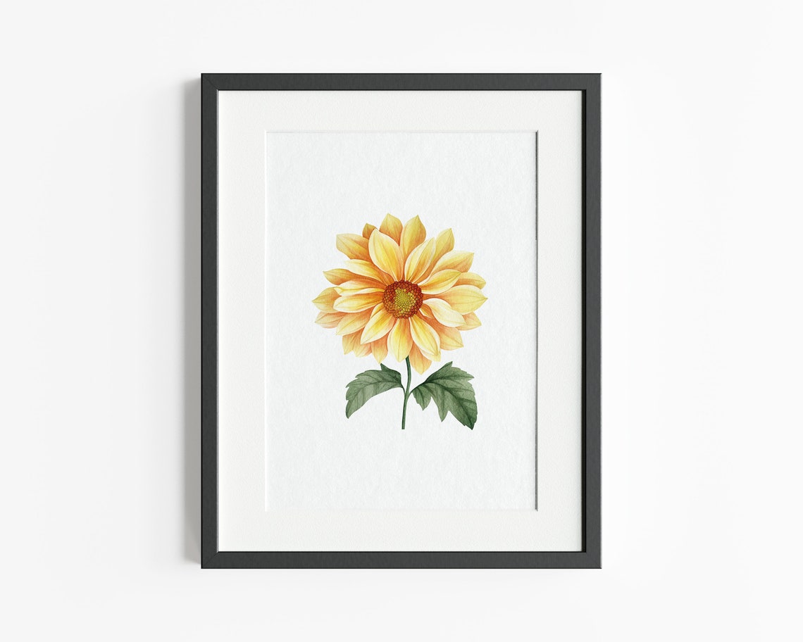 Watercolor Sunflower Bloom Botanical Minimalist Floral Art Poster - Image 2