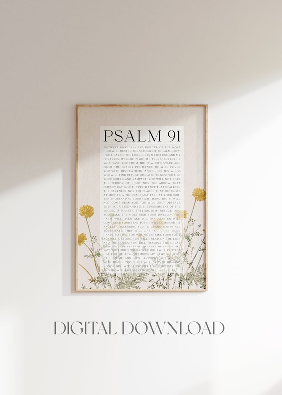 Psalm 91 Chapter Whoever Dwells in the Shelter Wildflower Art Poster