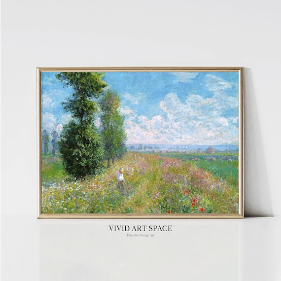 Monet Meadow With Poplars Impressionist Landscape