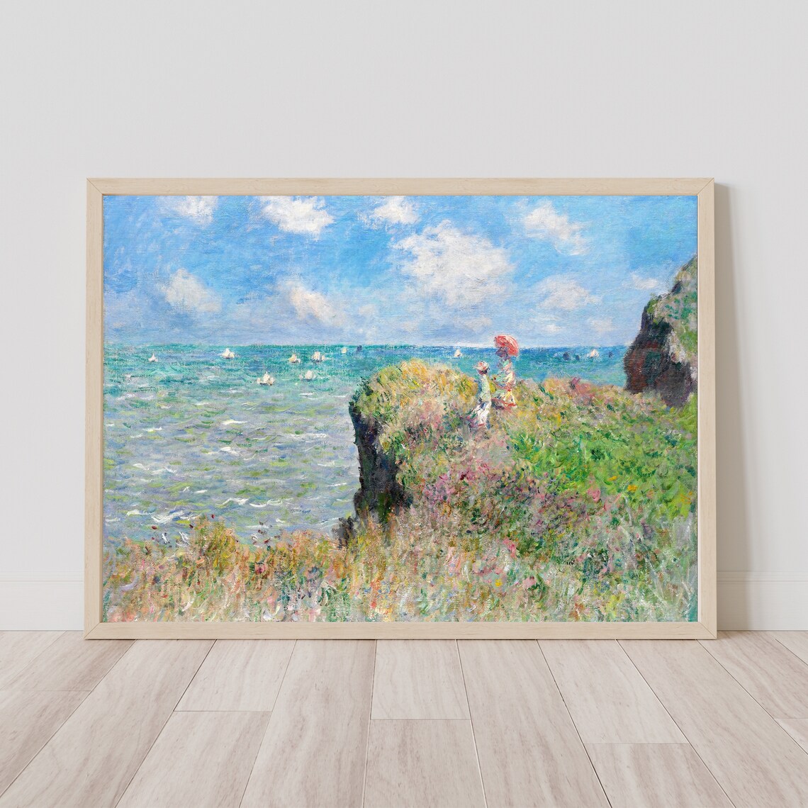 Monet Cliff Walk at Pourville Impressionist Art Print - Image 3