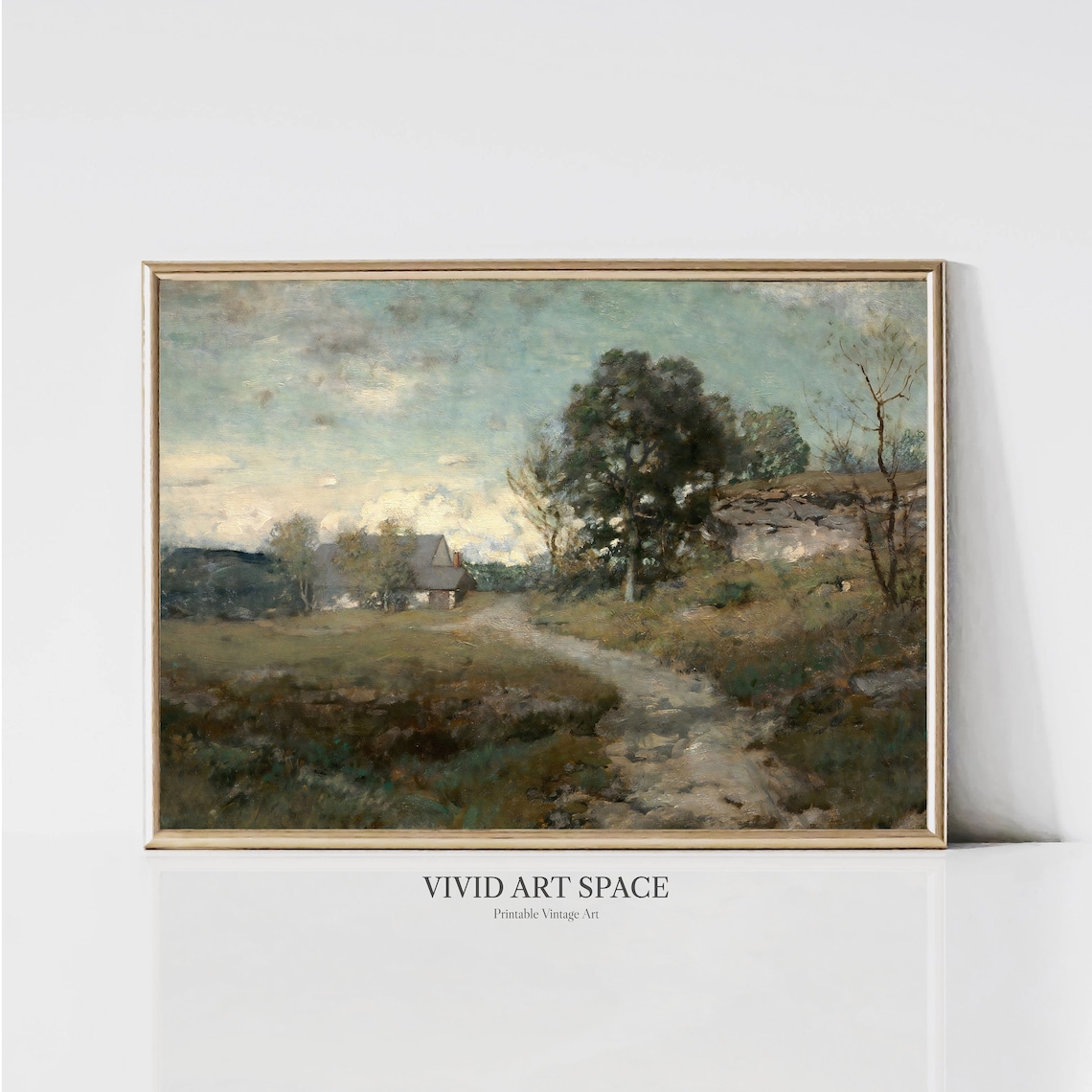 Rustic Farmhouse Dirt Country Path Tree Vintage Landscape Poster