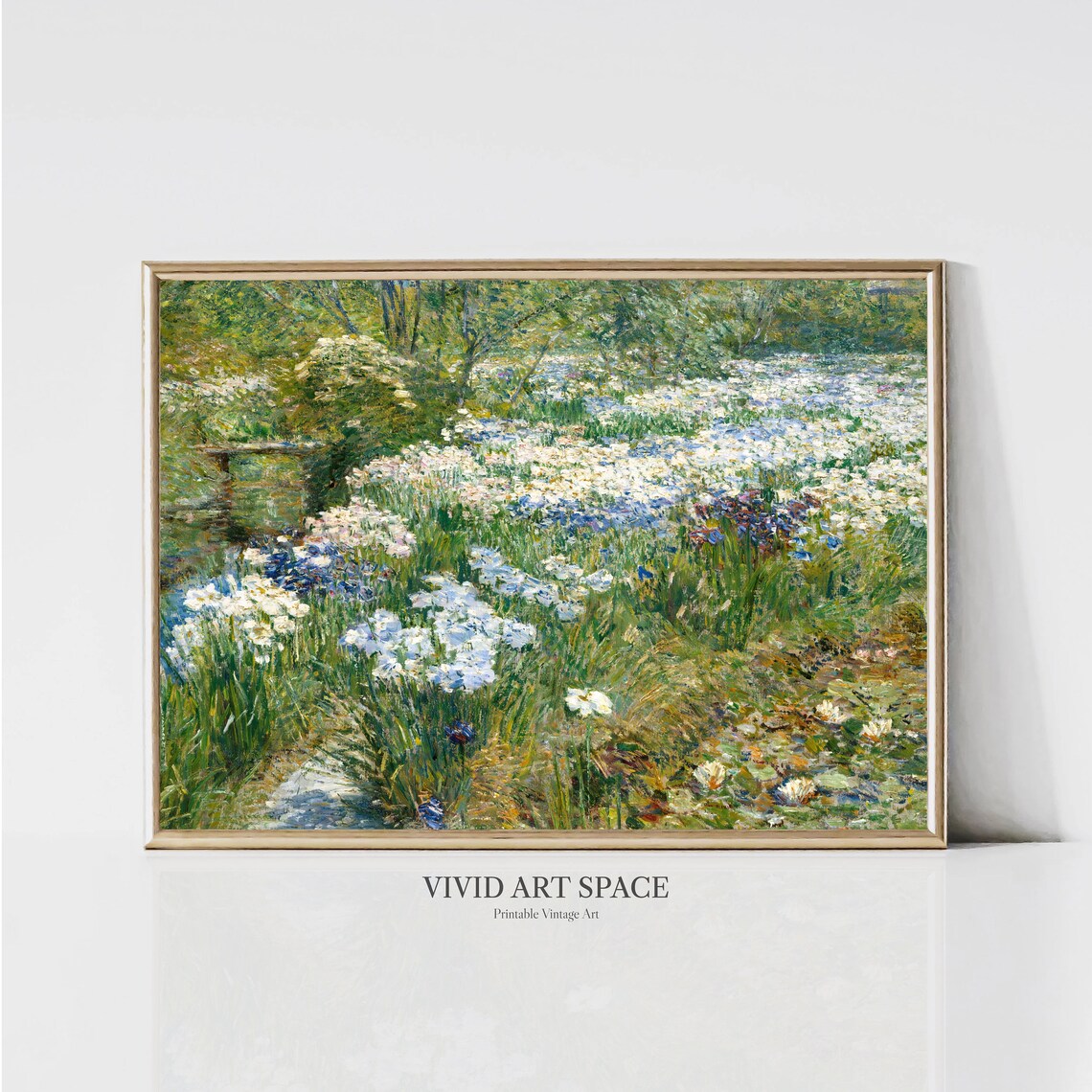 Blooming Flowers Garden Impressionist Landscape Art Print