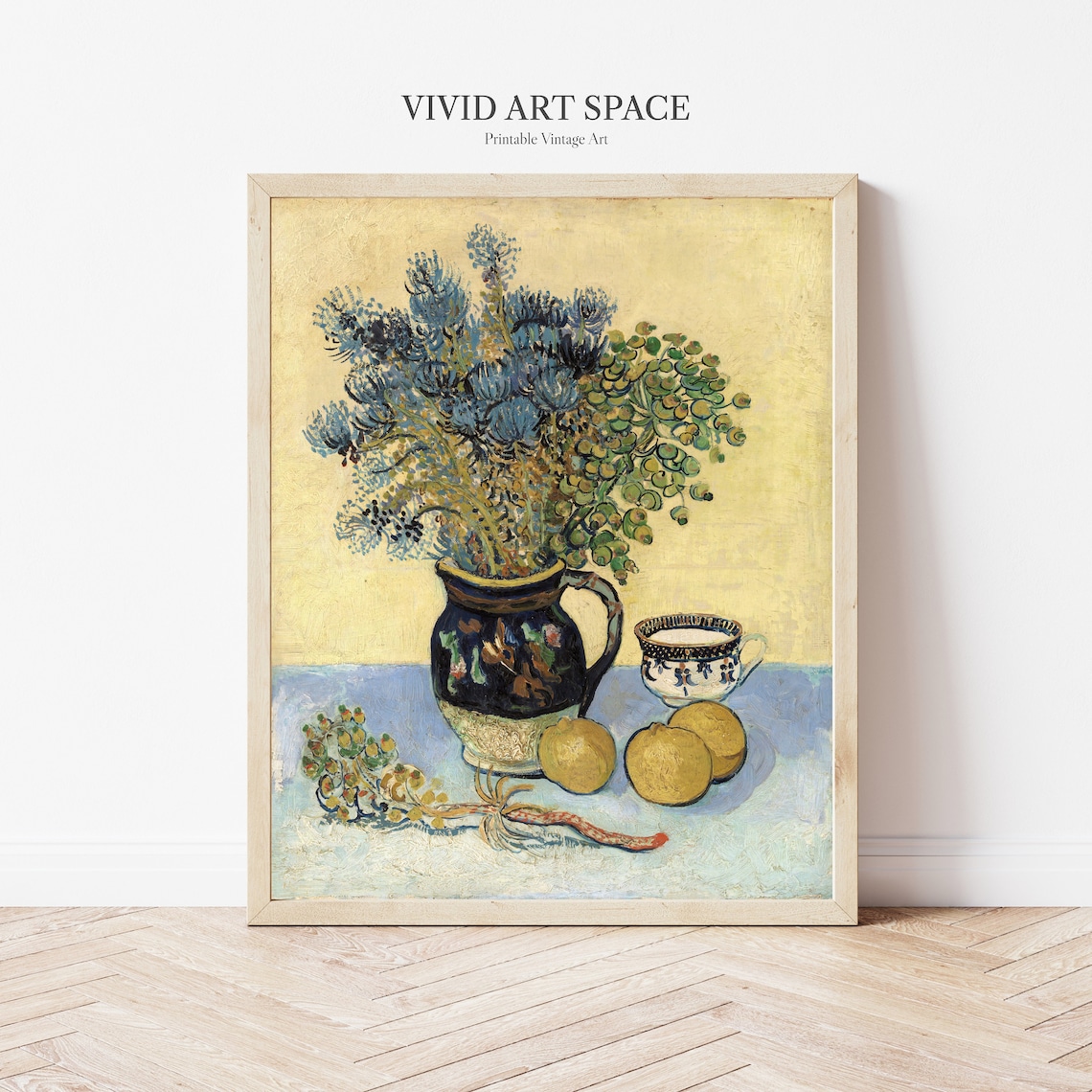 Van Gogh Cornflower Bouquet Vase Still Life Lemons 1890 Poster