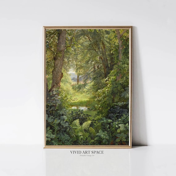 Woodland Landscape Vintage Landscape Art Print