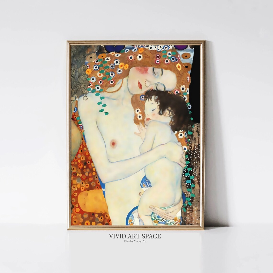 Klimt Mother And Child Art Nouveau Poster Print