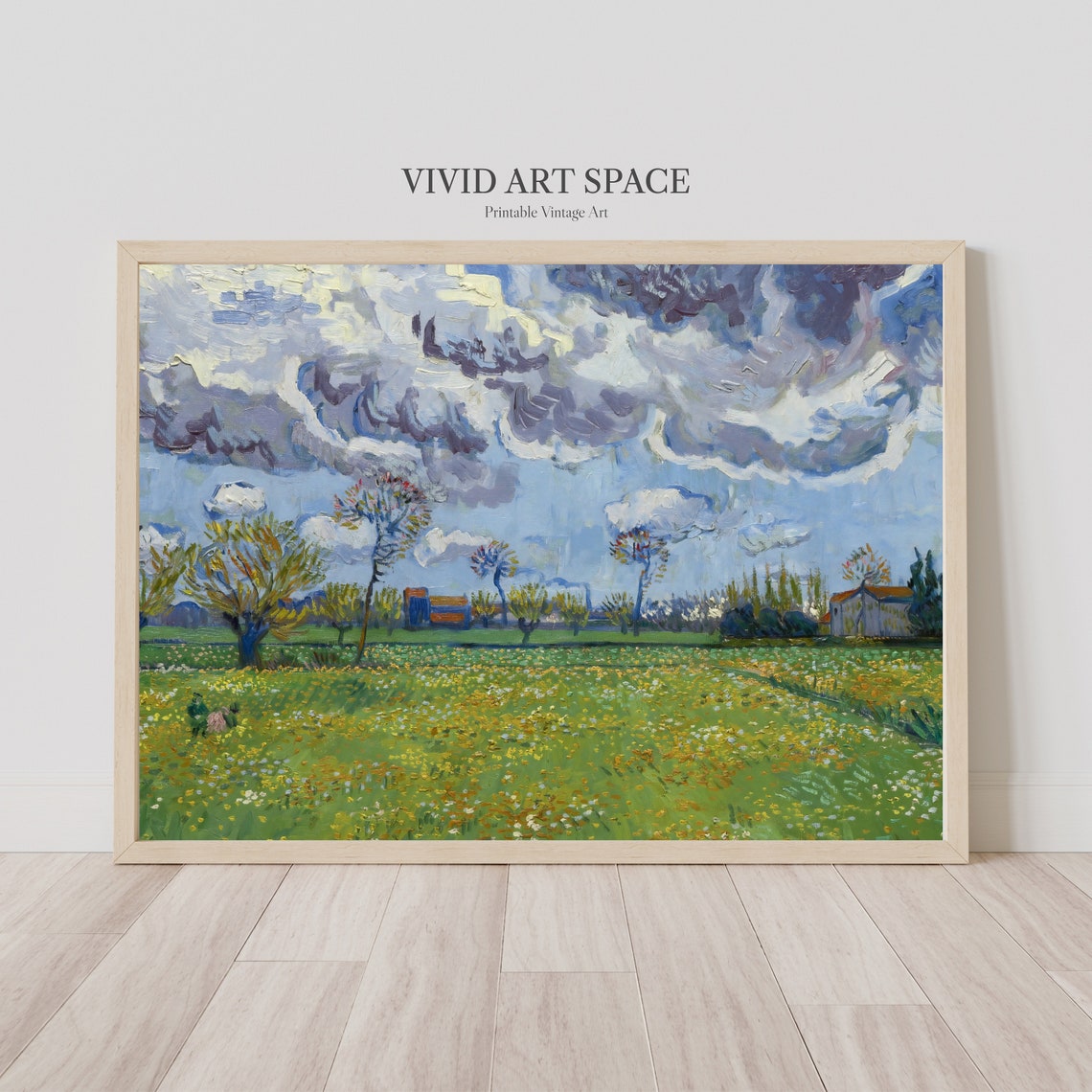Landscape Under a Stormy Sky by Vincent Van Gogh Impressionist Poster - Image 3