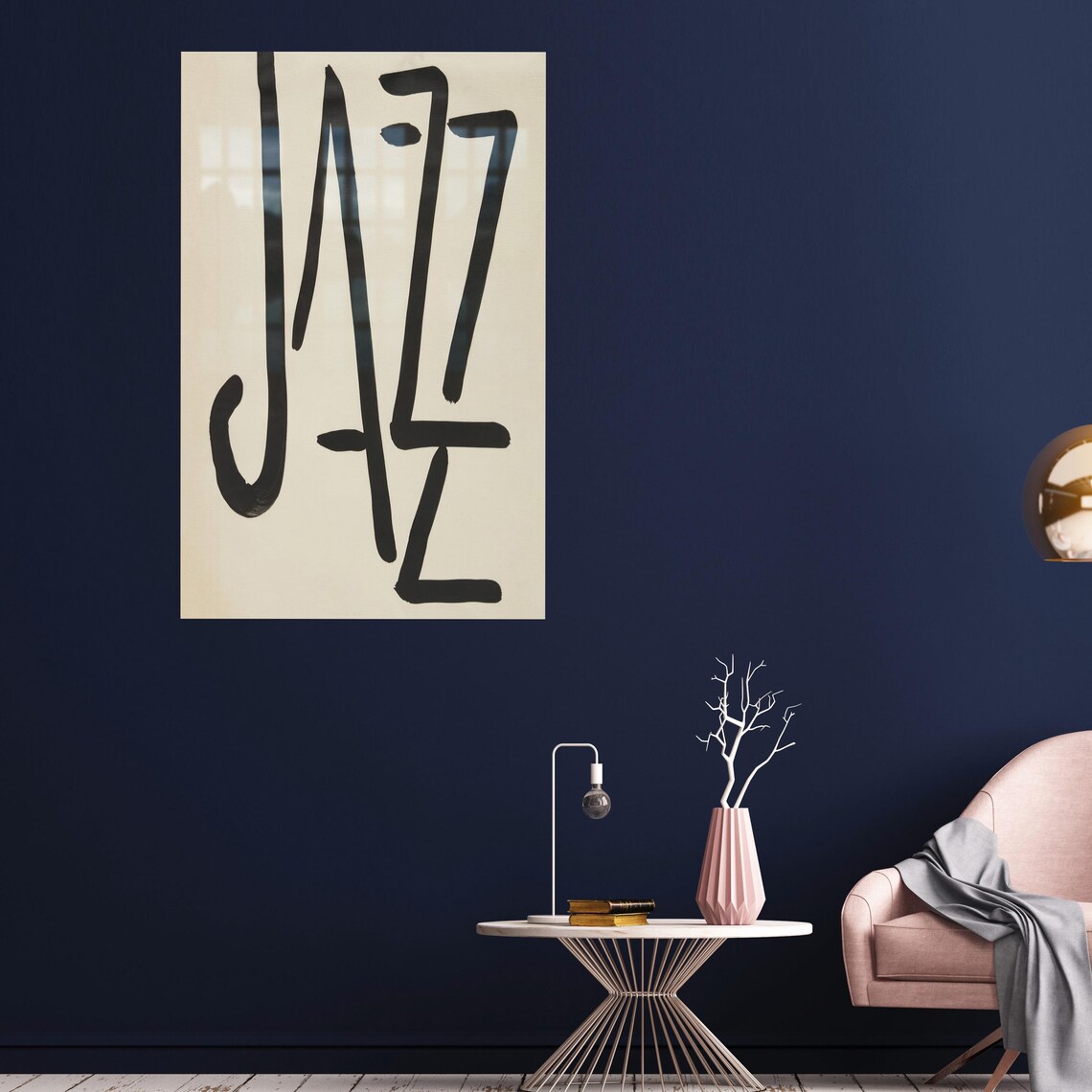 Bold Black JAZZ Brush Lettering Music Lover Typography Statement Poster