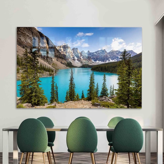 Moraine Lake Banff Turquoise Water With Valley of Ten Peaks Poster