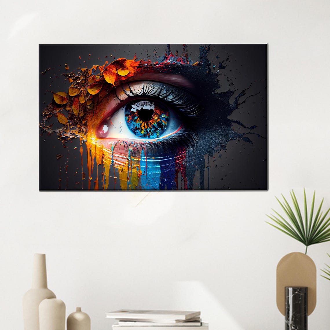Bold Vibrant Abstract Eye Colorful Paint Drip 3D Pop Art Poster