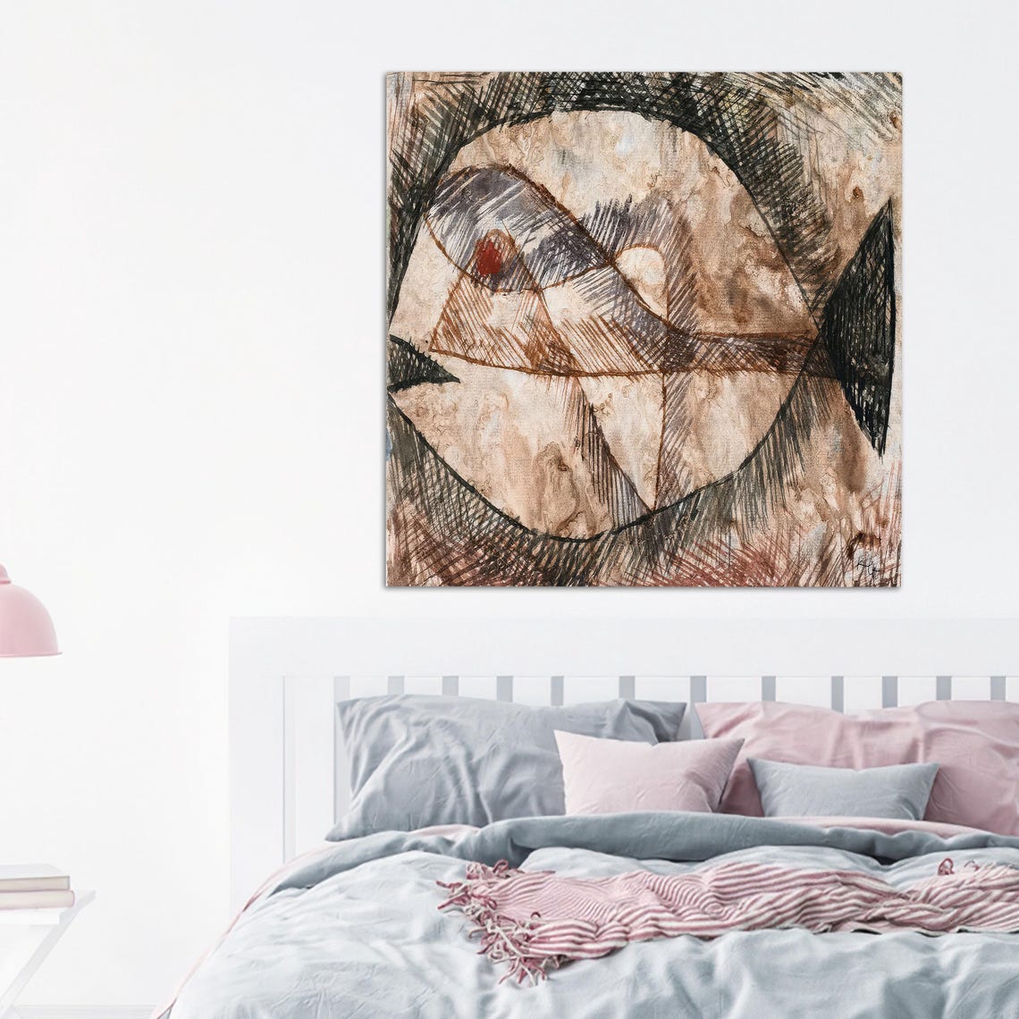 Abstract Fish Wall Hanging Modern Tempered Glass Par Decor Reproduction Art Personalized Boho