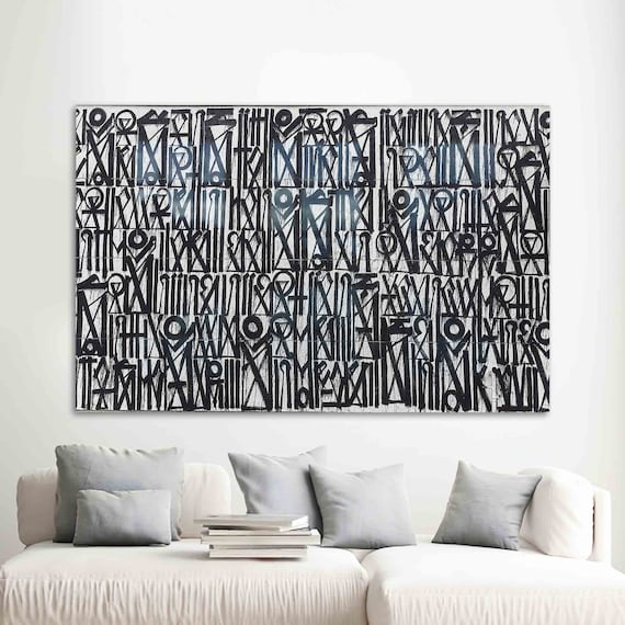 Retna Style Graffiti Calligraphy Black and White Script Poster