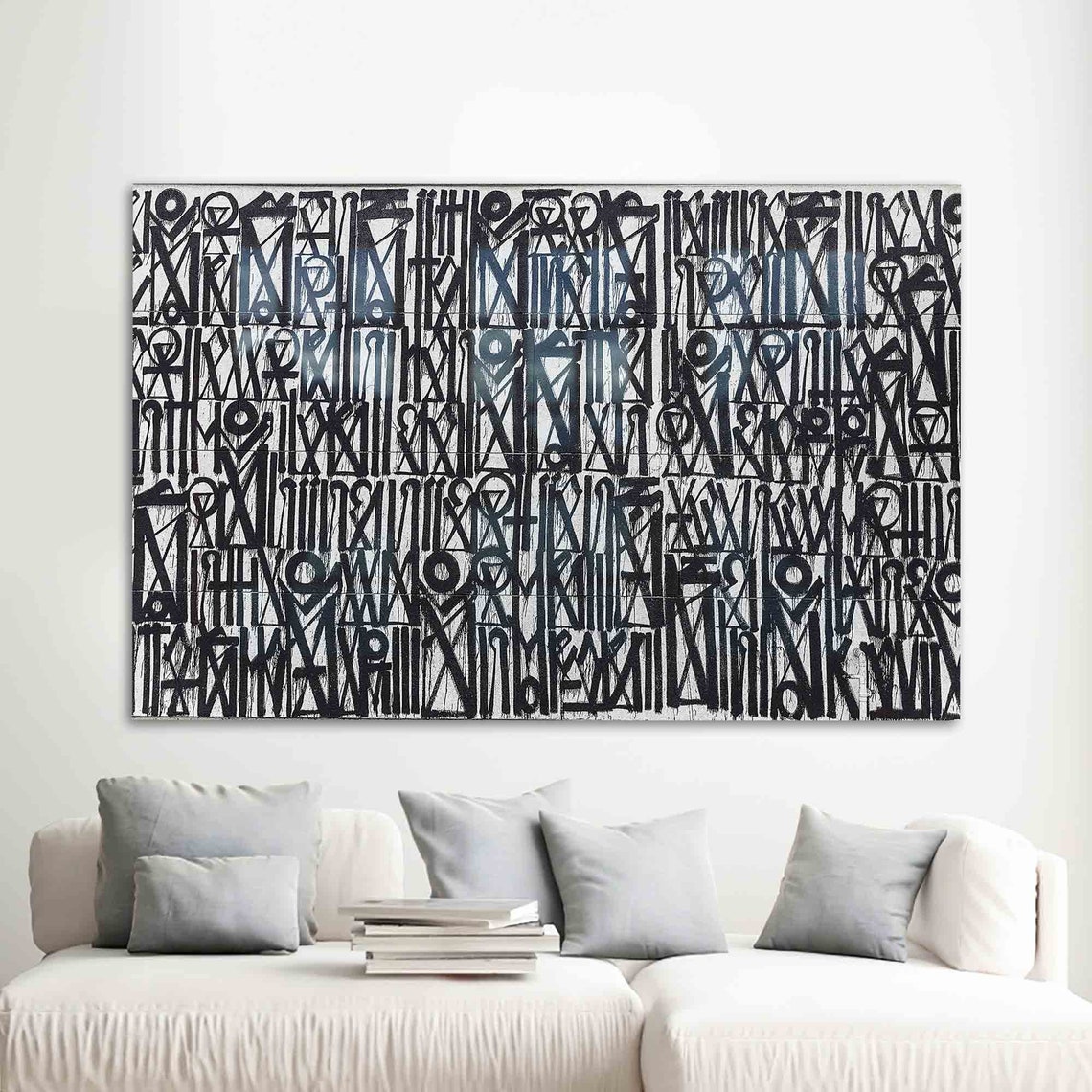 Retna Style Graffiti Calligraphy Black and White Script Poster