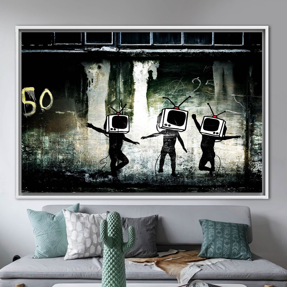 TV Street Art Poster, Bold Modern Home Decor