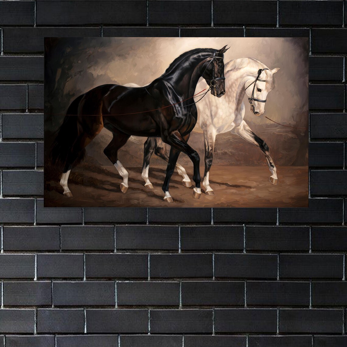 Black And White Horse Wall Decoration, Animal Art Print