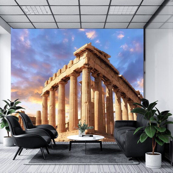 Acropolis Athens Parthenon Sunset Ancient Greece Mural Poster