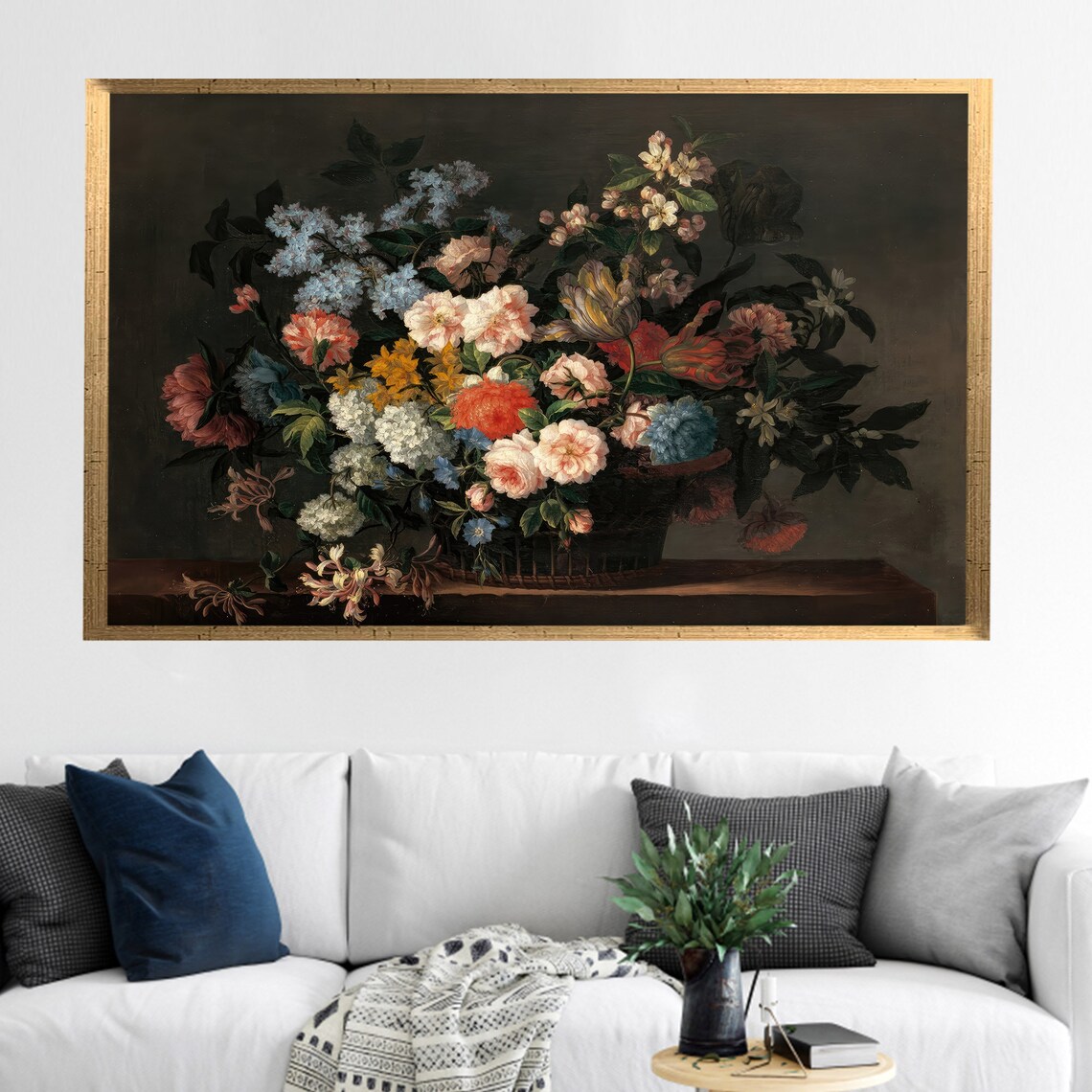 Classic Floral Still Life Bouquet Roses and Peonies Vintage Style Poster