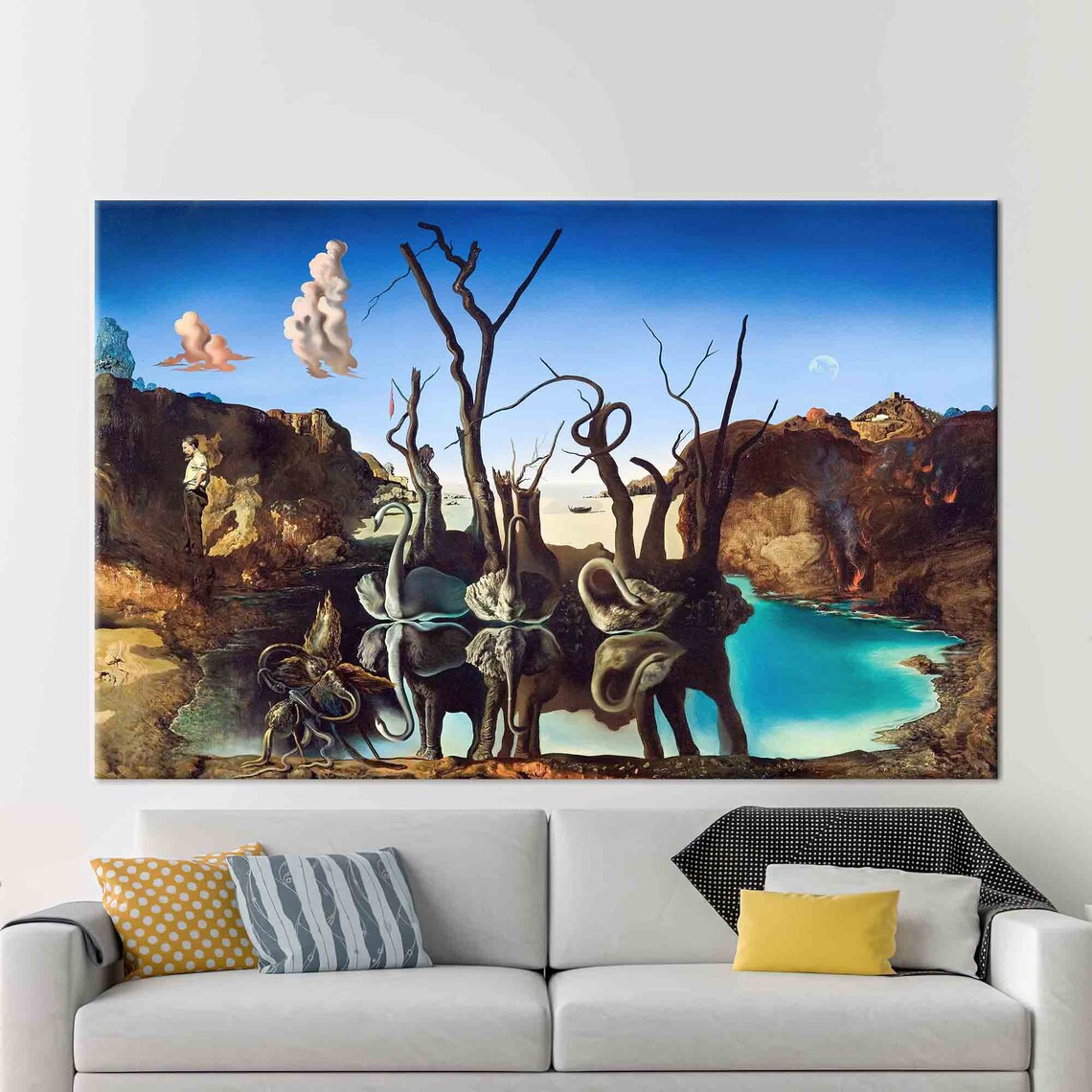 Salvador Dali Swans Reflecting Poster, Surreal Art