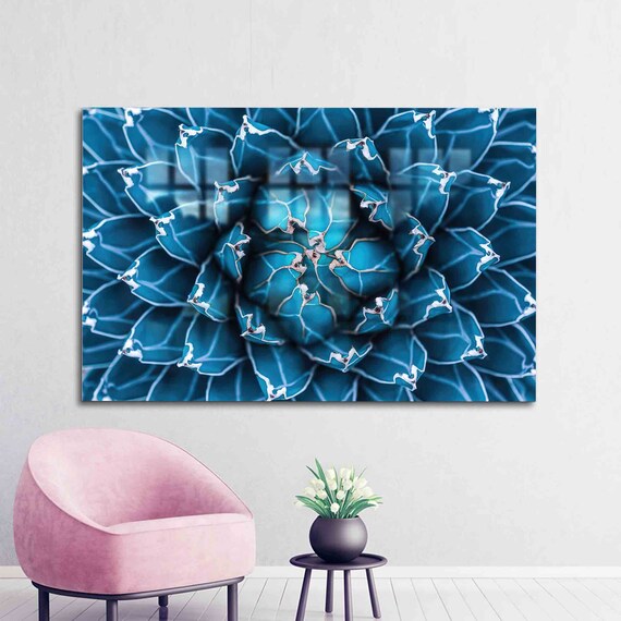 Glass Wall Art Tempered Cactus Natural Textures Decor Botanical