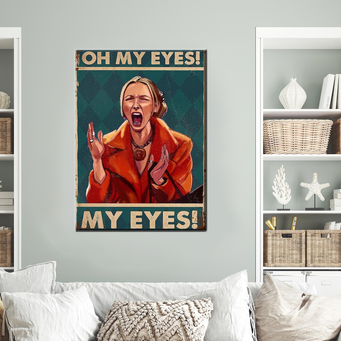 Oh My Eyes Vintage Funny Woman Meme Retro Pop Culture Art Poster