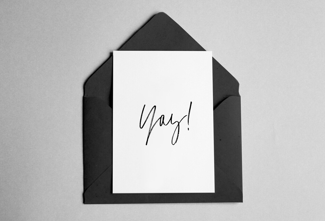 Congratulations Card Brush Font Yay Art Print