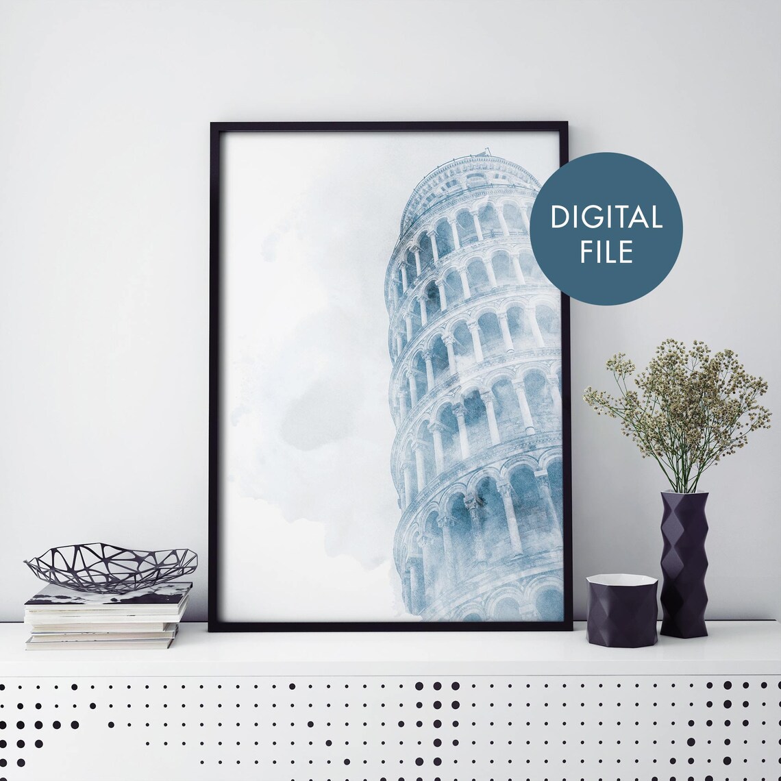 Leaning Tower Of Pisa Italy Watercolor Art Print