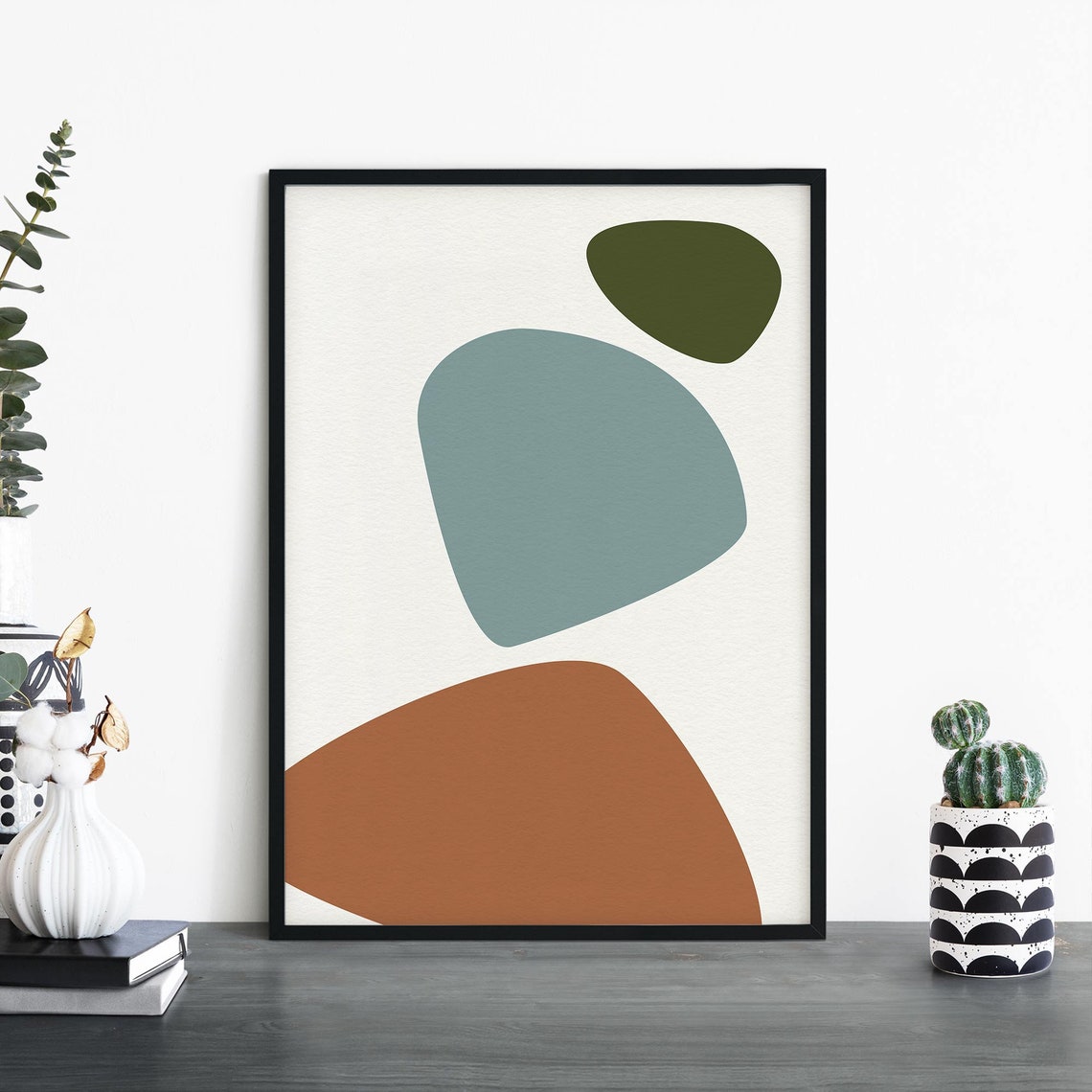 Organic Hues No8 Abstract Earthy Terracotta Sage Modern Art Poster