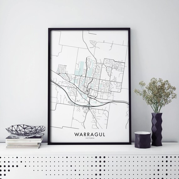 Warragul Victoria Australia Minimal City Street Map Art Poster