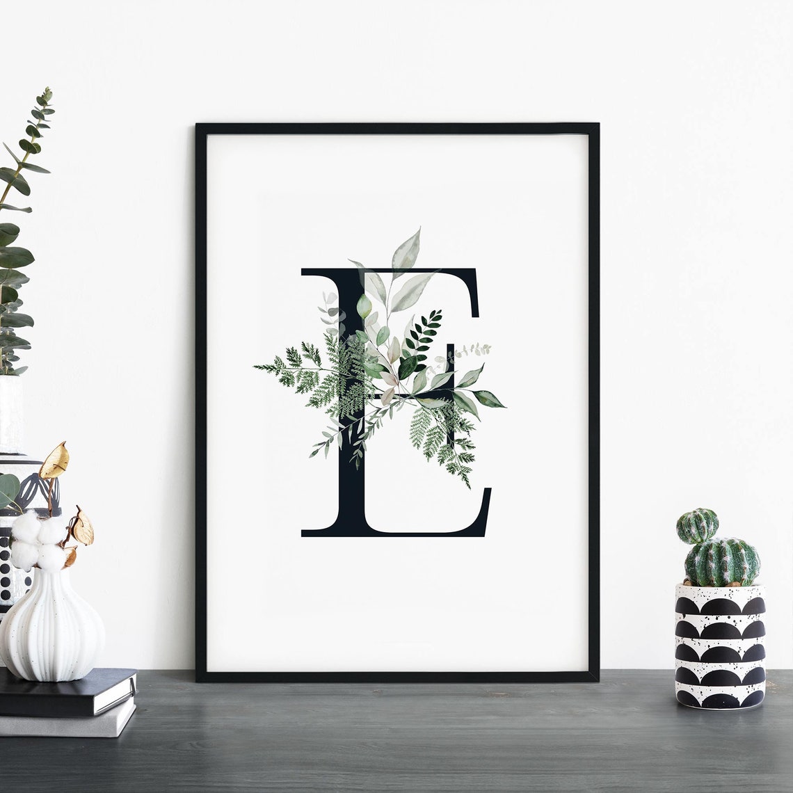 Letter E Alphabet Abstract Print Wall Art 4x6 5x7 A4 A3 A2 A1
