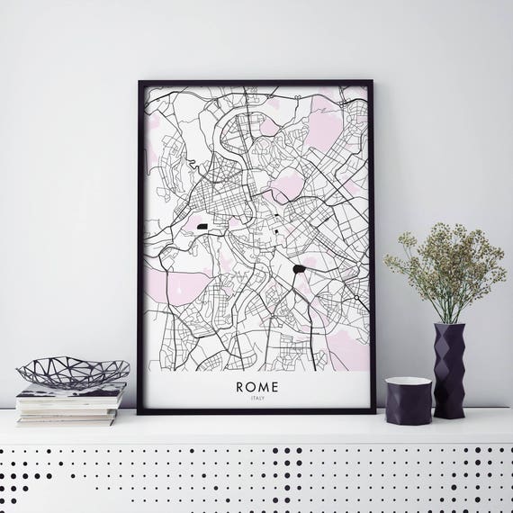 Rome Italy City Map Art Print