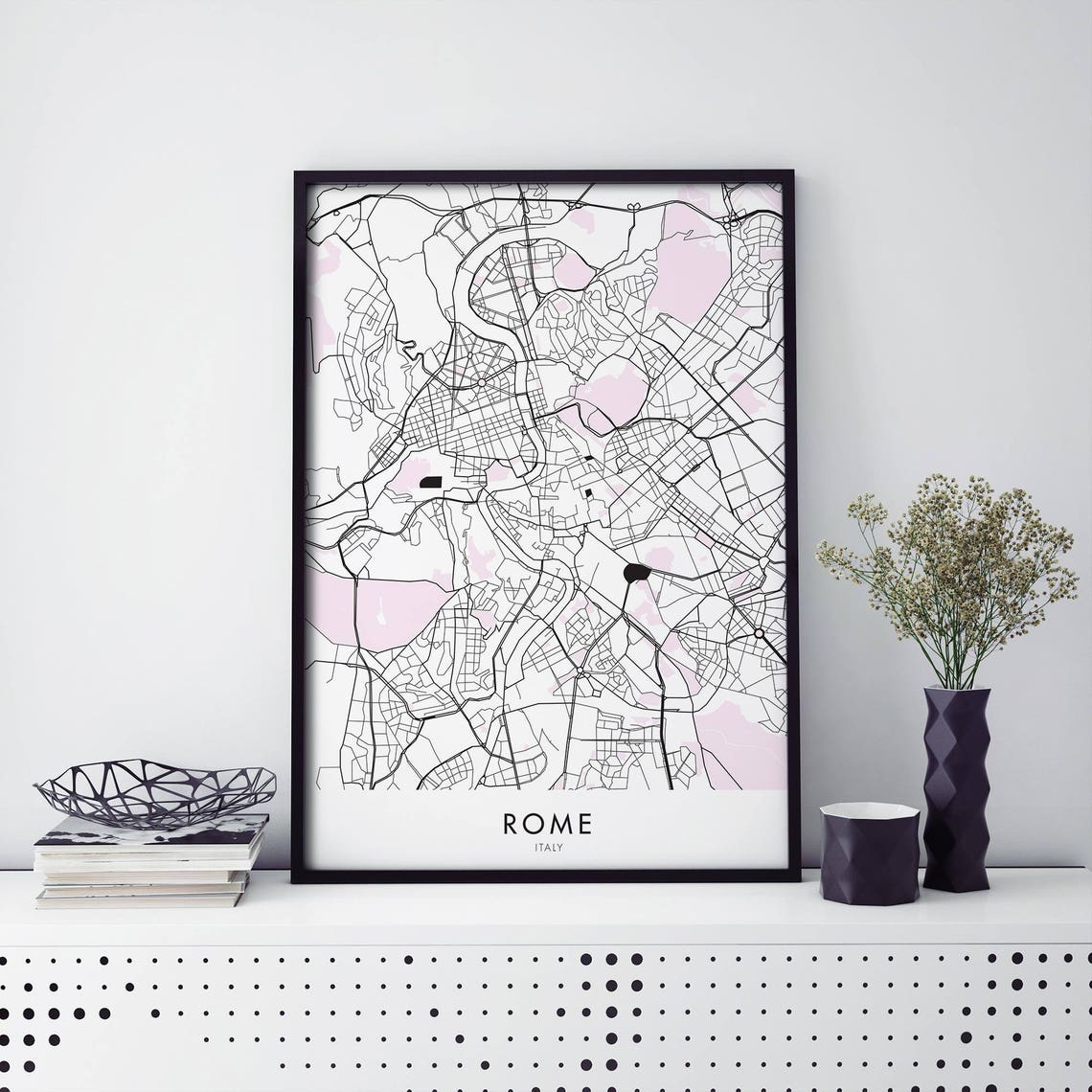 Rome Italy City Map Art Print