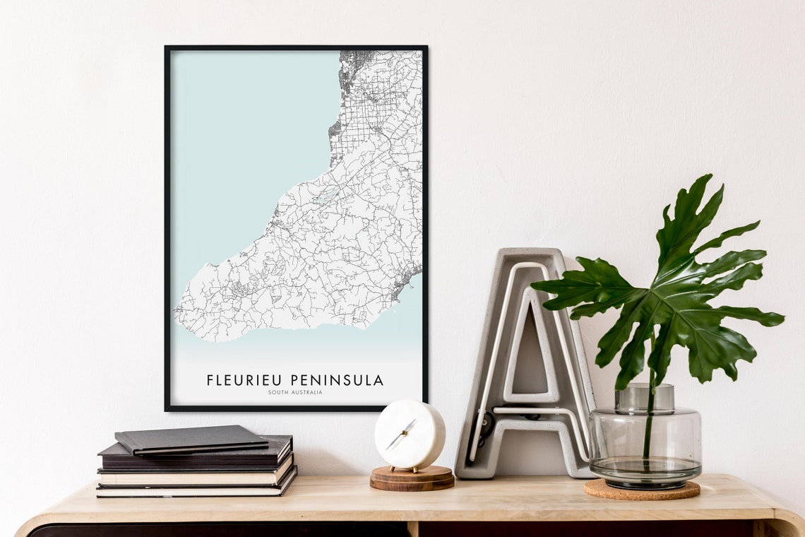 Fleurieu Peninsula South Australia Minimalist Coast Map Art Poster