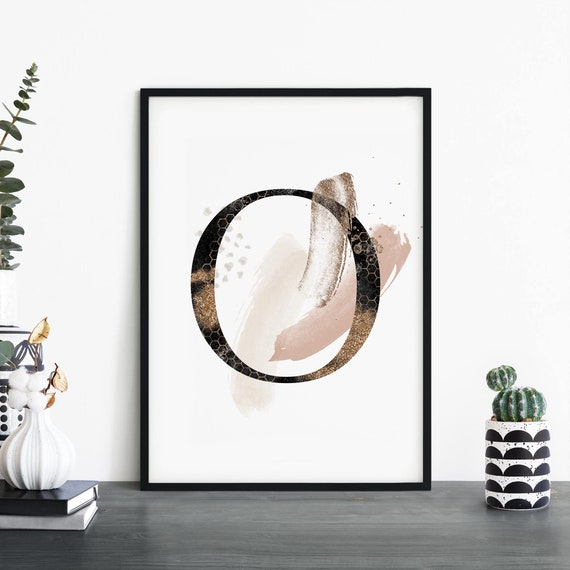 Letter O Alphabet Abstract Print Wall Art 4x6 5x7 A4 A3 A2 A1