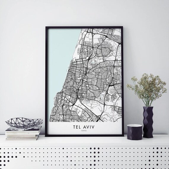 Tel Aviv Israel Minimalist Street Map Line Art City Wall Poster