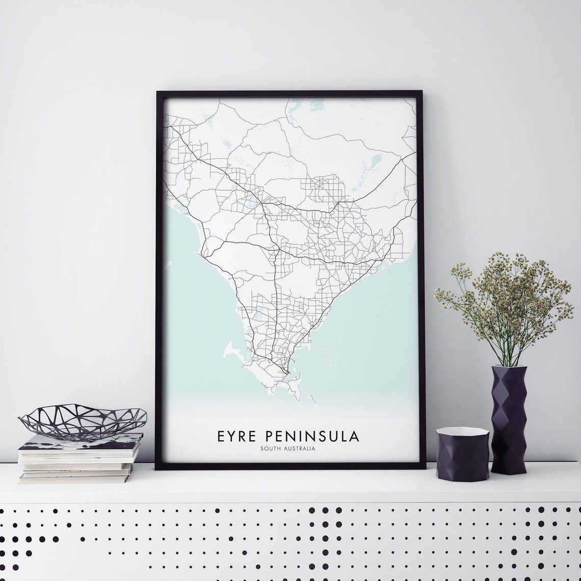 Eyre Peninsula South Australia Minimalist Coastal Map Art Poster