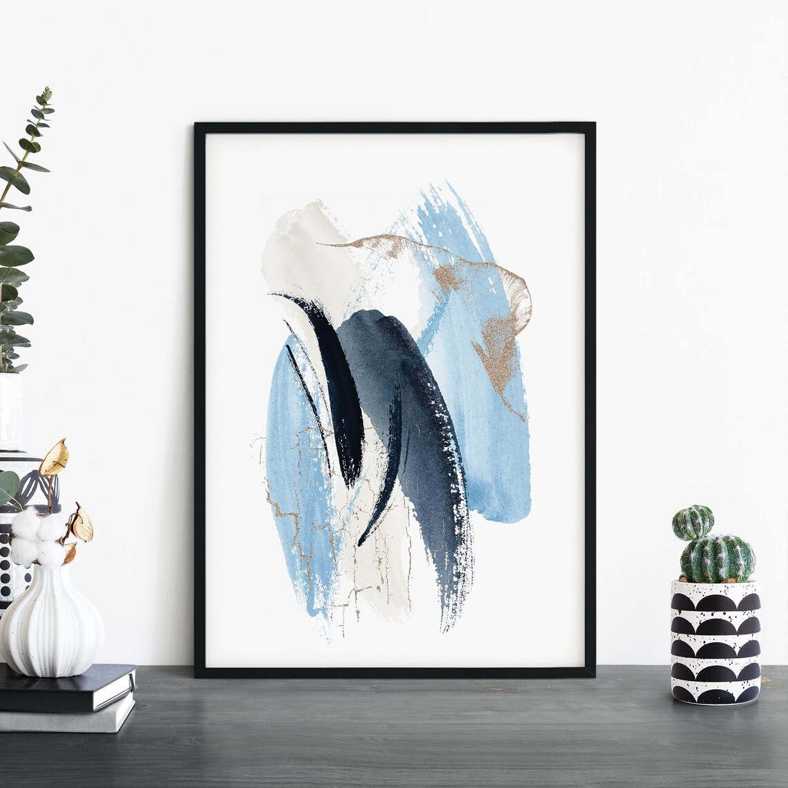 Blue Abstract Art Print, Abstract & Modern