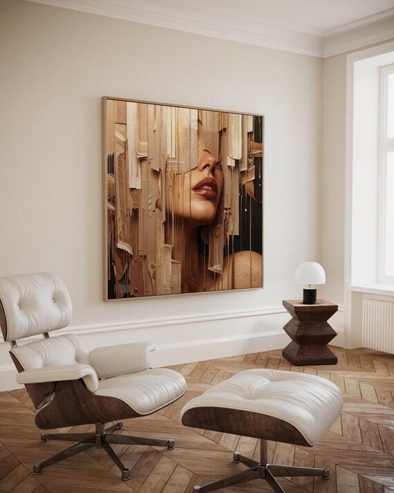 Gold Female Portrait An Illusion Of Melting Art Artwork Wall