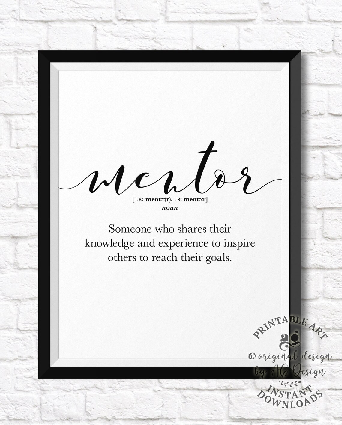 Mentor Christmas Thank-You Gift Poster Print