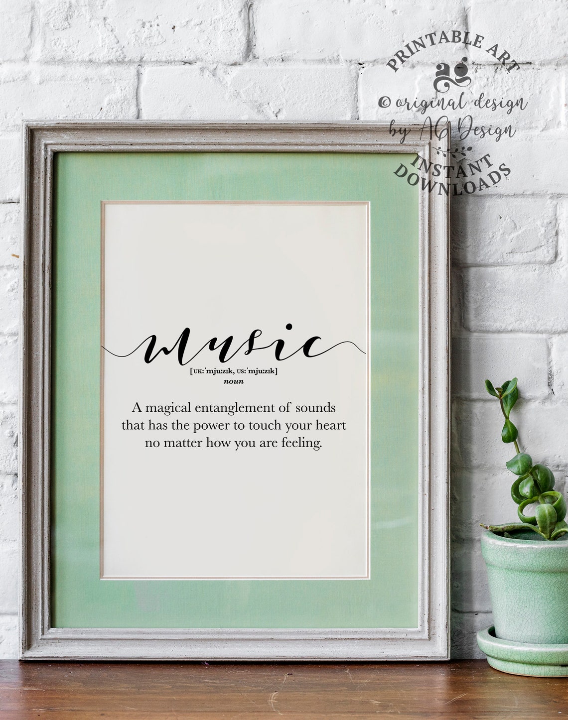 Music Dictionary Definition Magical Sounds Typography Gift Poster