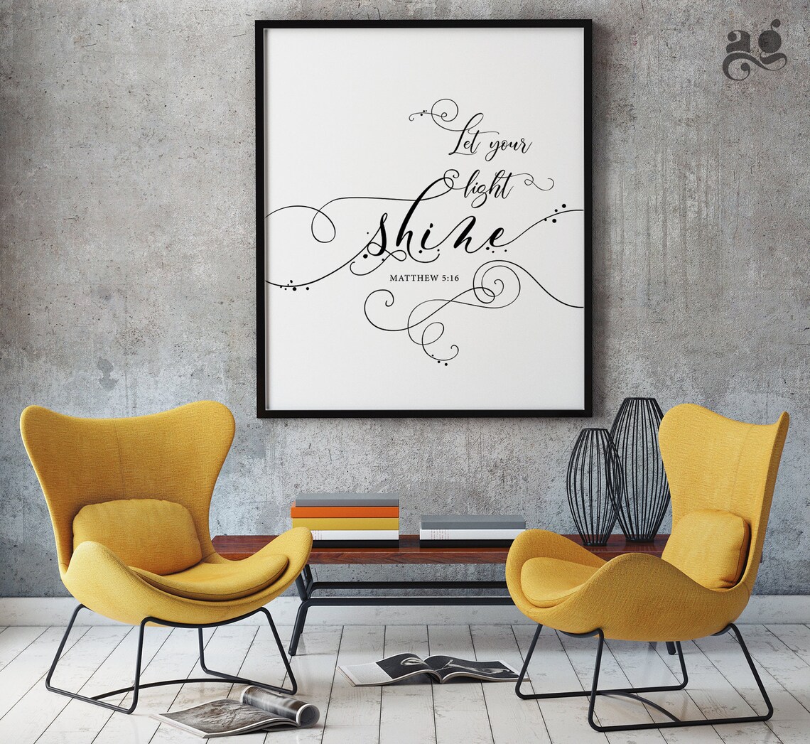 Let Your Light Shine Matthew 5 16 Scripture Poster Christian Faith Decor - Image 3