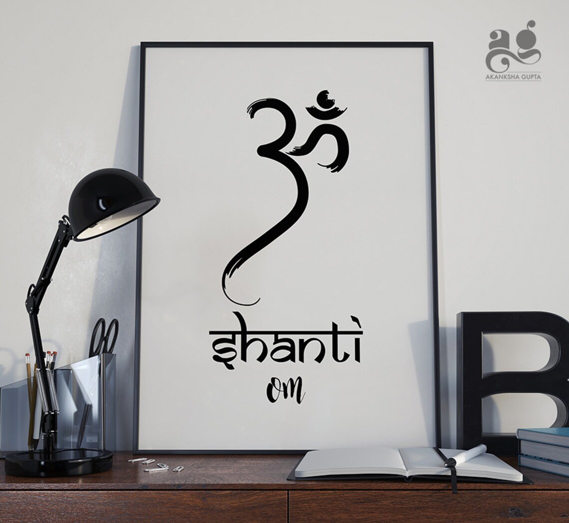 Om Shanti Om Poster Indian Home Decor Art Ohm Shanti Print Spiritual Wall Art Om Art Print Sign Meditation Yoga Room Decor - Image 3
