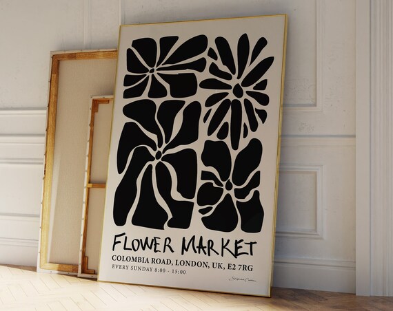 Flower Market London Boho Botanical Art Print