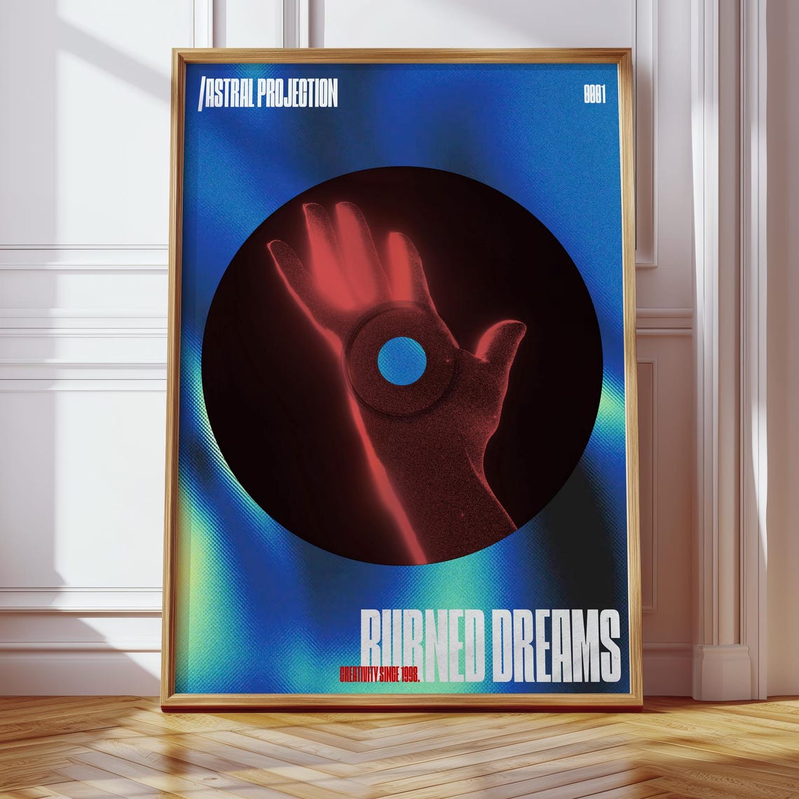Burned Dreams Astral Projection CD Hand Electric Blue Poster