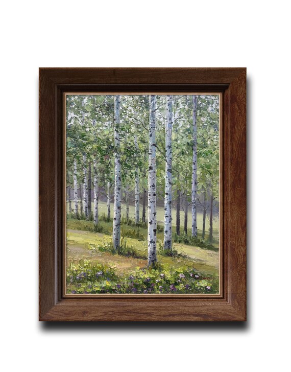 Original Landscape Oil Painting Birch Forest Oil Painting On Wall Art Home Wall Decoration Hotel Decoration Popular Art