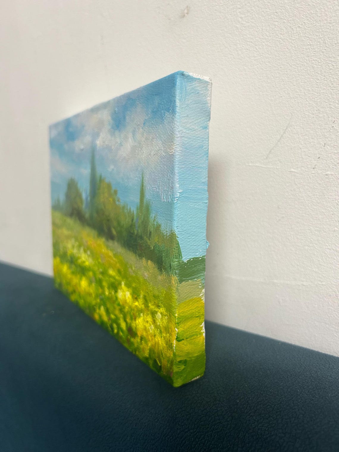 There Are Yellow Flower Landscape Oil Paintings In The Wild Home Decoration Wall Art On The Small Oil Paintings Special Gifts - Image 3