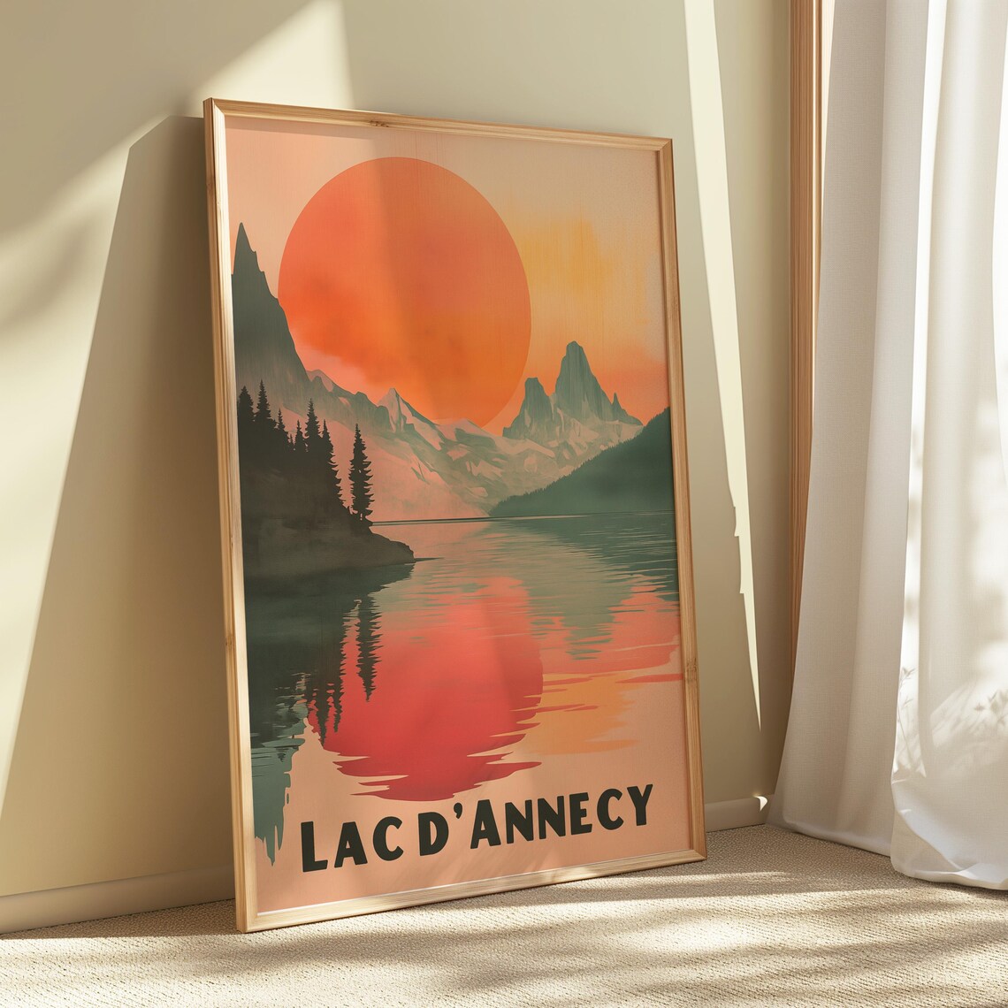 Lake Annecy Vintage Travel Poster, French Alps