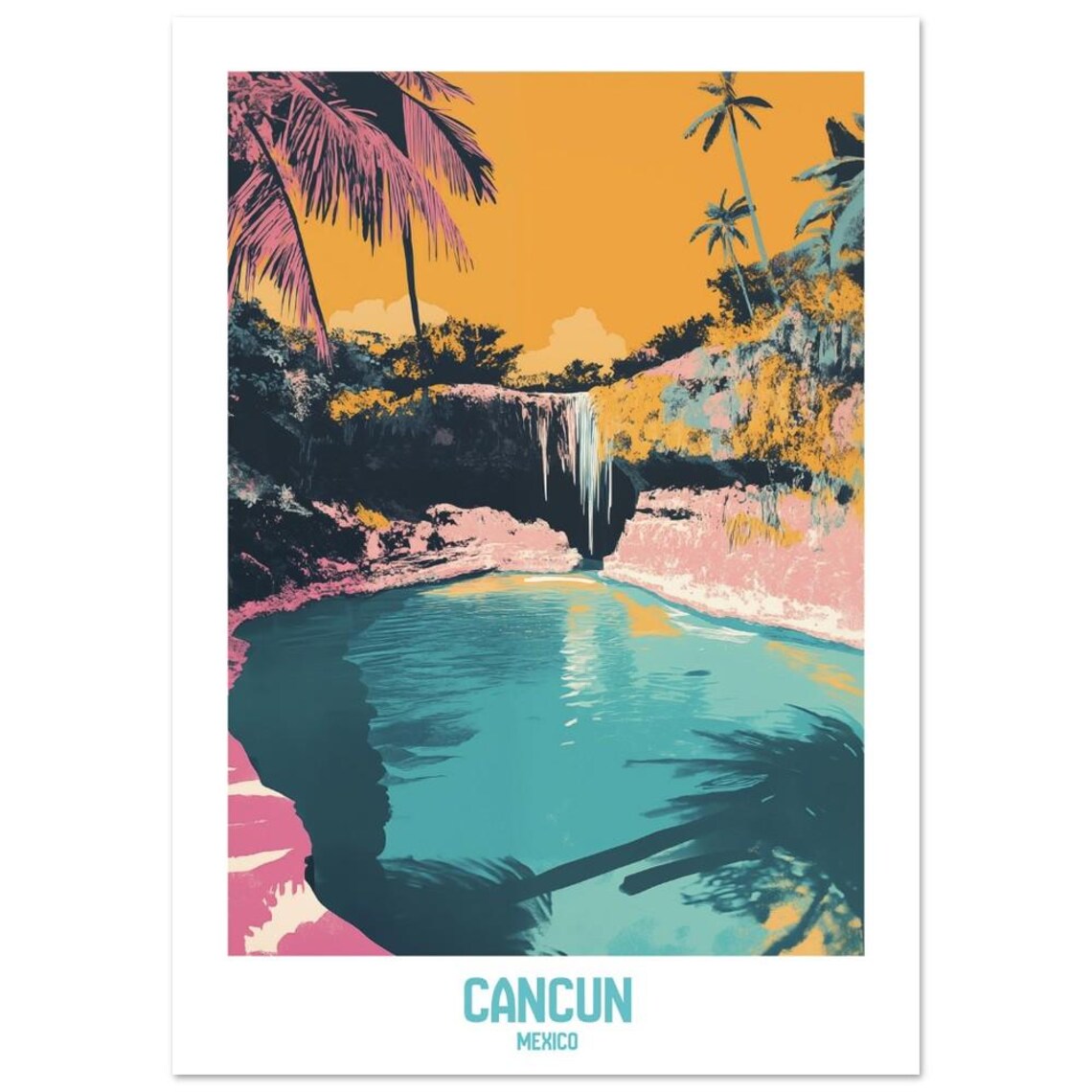 Cancun Mexico Cenote Poster Tropical Paradise Series - Image 6