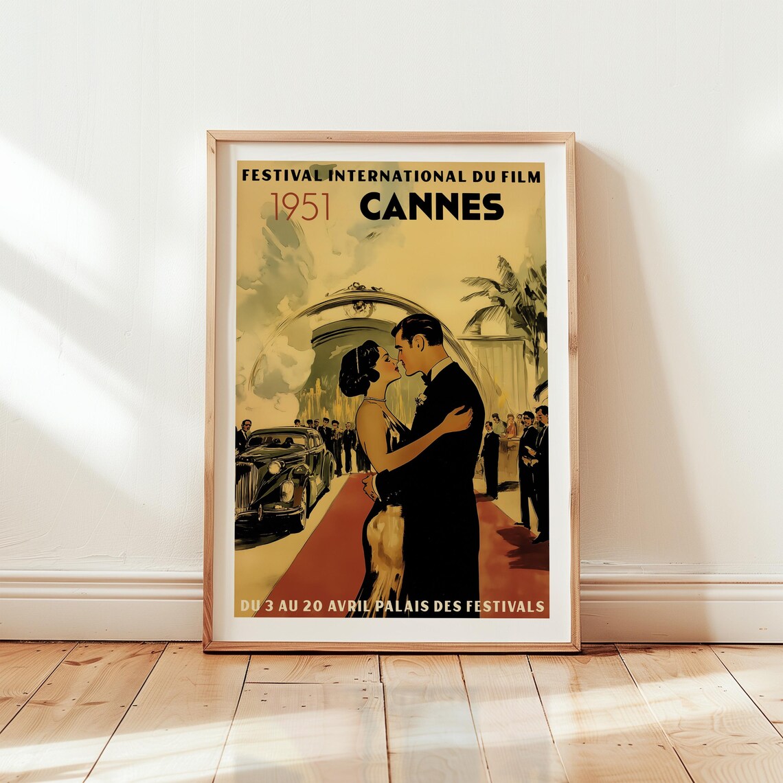 Cannes Film Festival 1951 Vintage Travel Poster