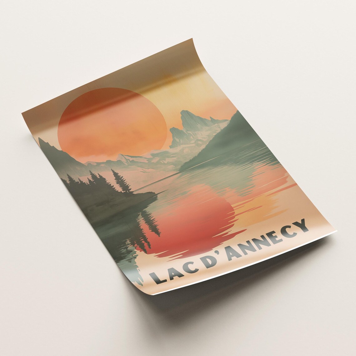 Lake Annecy Vintage Travel Poster, French Alps - Image 4