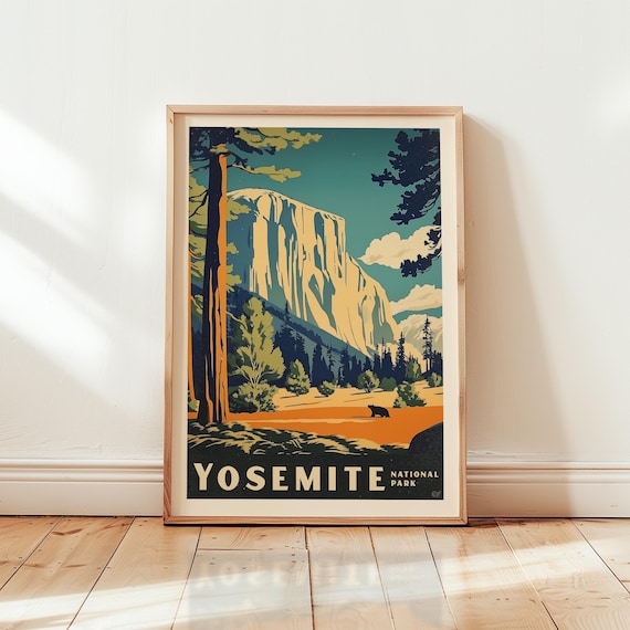 Vintage Yosemite National Park Poster, El Capitan